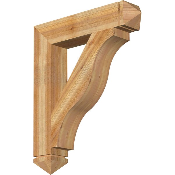 Ekena Millwork Funston Arts & Crafts Rough Sawn Bracket, Western Red Cedar, 6"W x 32"D x 38"H BKT06X32X38FST03RWR - main